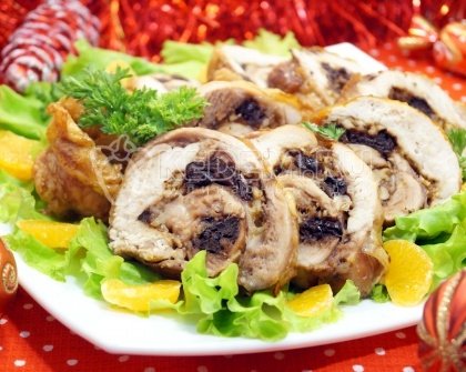 Рулет из курицы с черносливом